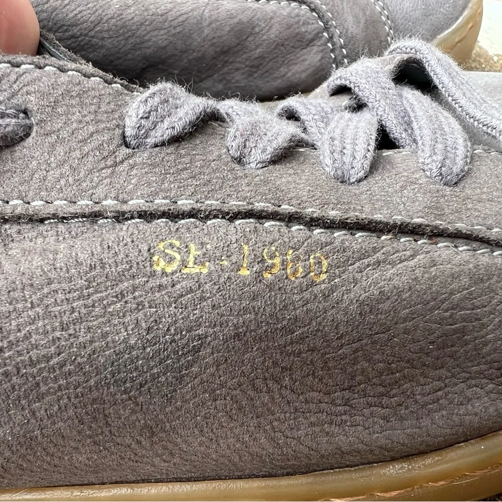 Sam Edelman JAYME River Rock Gray Brown Leather Casual Sneaker Size 8.5M